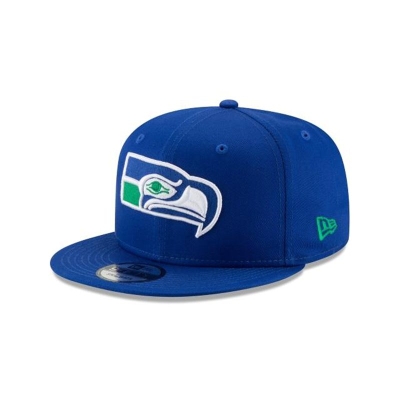 Blue Seattle Seahawks Hat - New Era NFL Classic Logo 9FIFTY Snapback Caps USA1432687